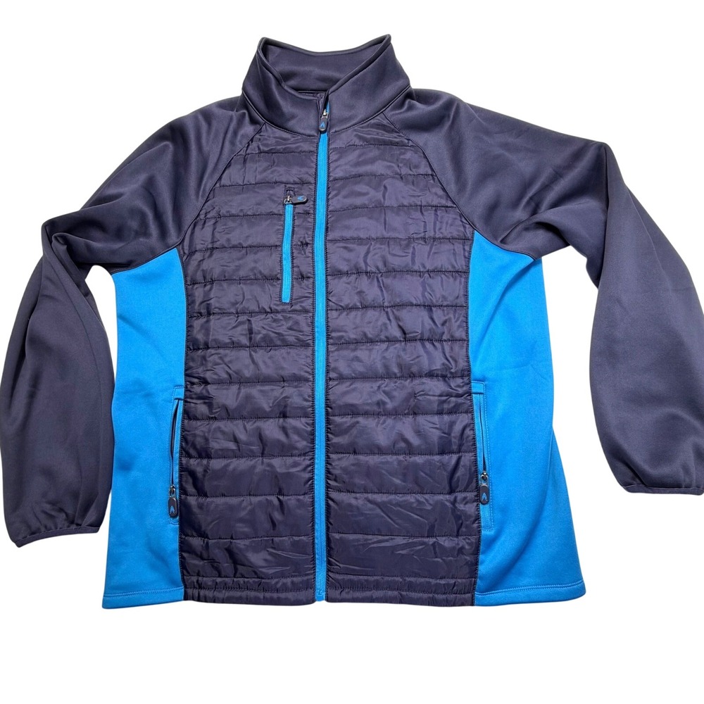 Royal & Awesome Hybrid Jacket Mens XL Blue Quilted Full Zip